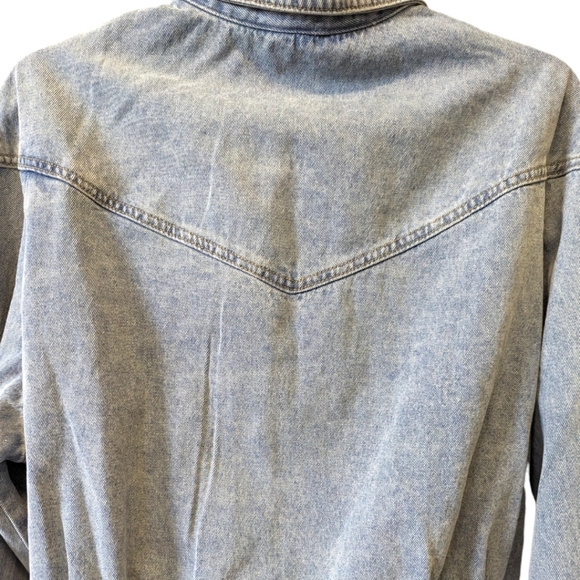 Pink Lily Vintage Denim Jacket One of a kind Sz Medium Meto inspired crop - Picture 4 of 10